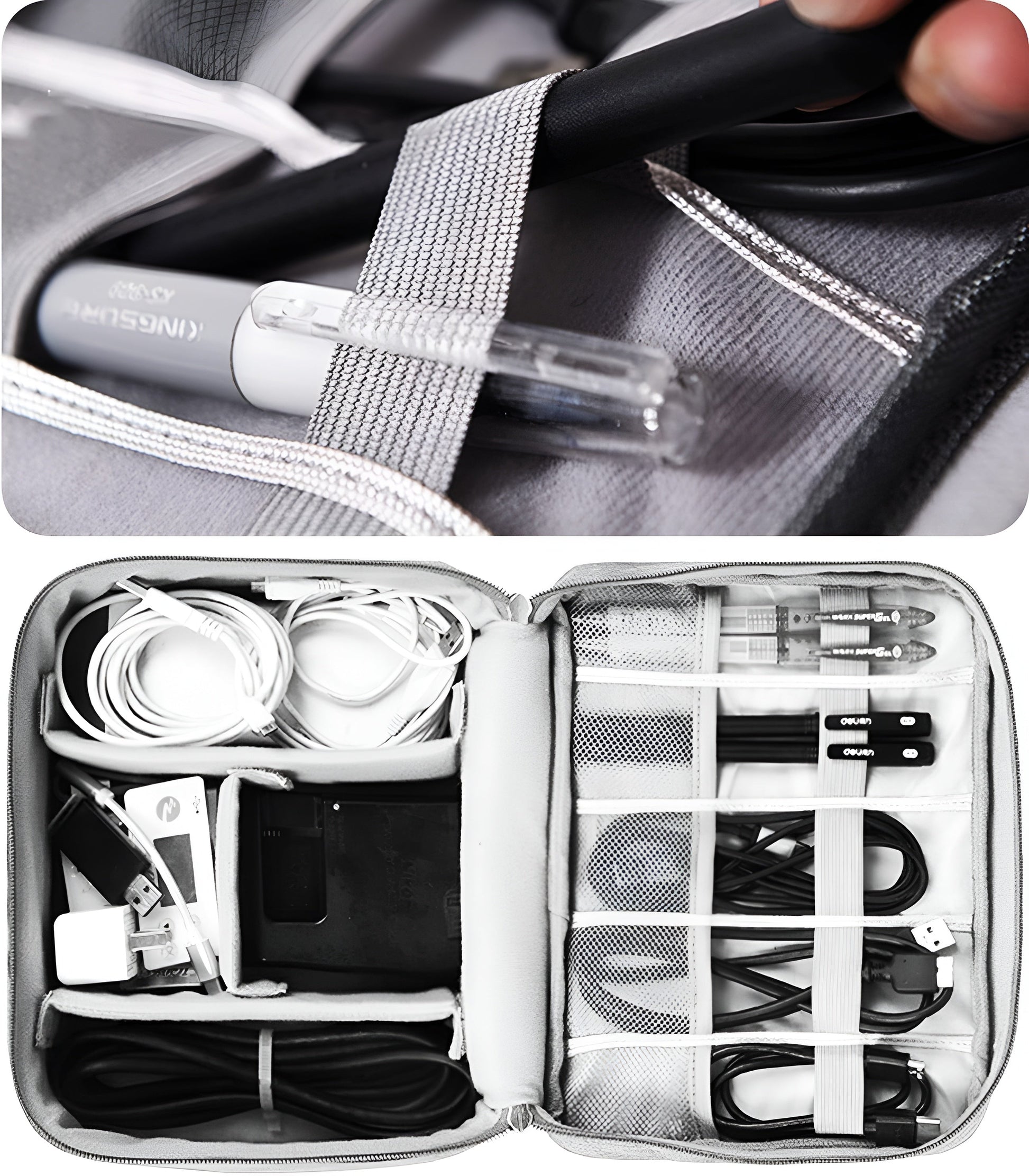 Lightweight Travel Cable & Electronics Organizer Bag, Waterproof Gadget Case, Black Mobile Arcade Ltd