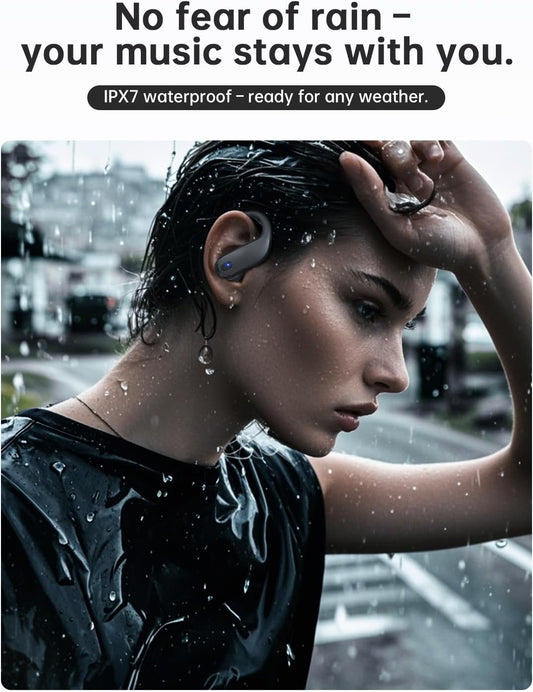 Wireless Bluetooth 5.3 Sports Earbuds with Earhooks, 48H Playtime – Black Mobile Arcade Ltd