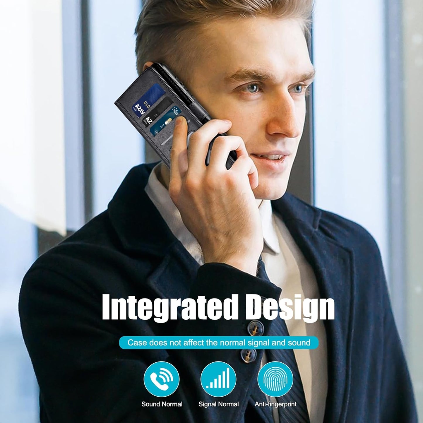 Galaxy S25 Ultra Wallet Case Black Kickstand Shockproof 4 Card Slot Cover Mobile Arcade Ltd