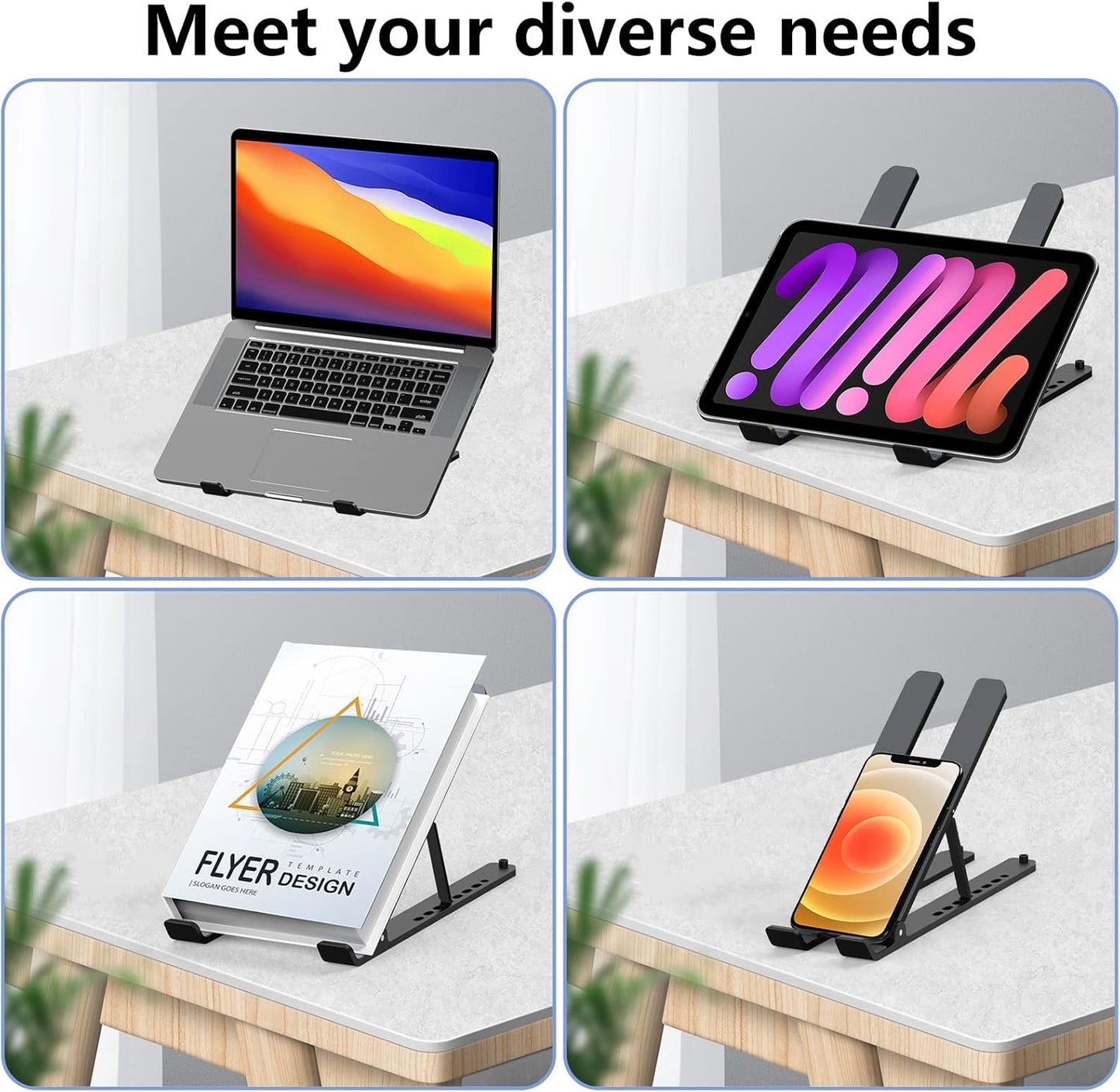 Adjustable Foldable Laptop Stand for 10-15.6" Laptops  Portable & Ventilated Mobile Arcade Ltd