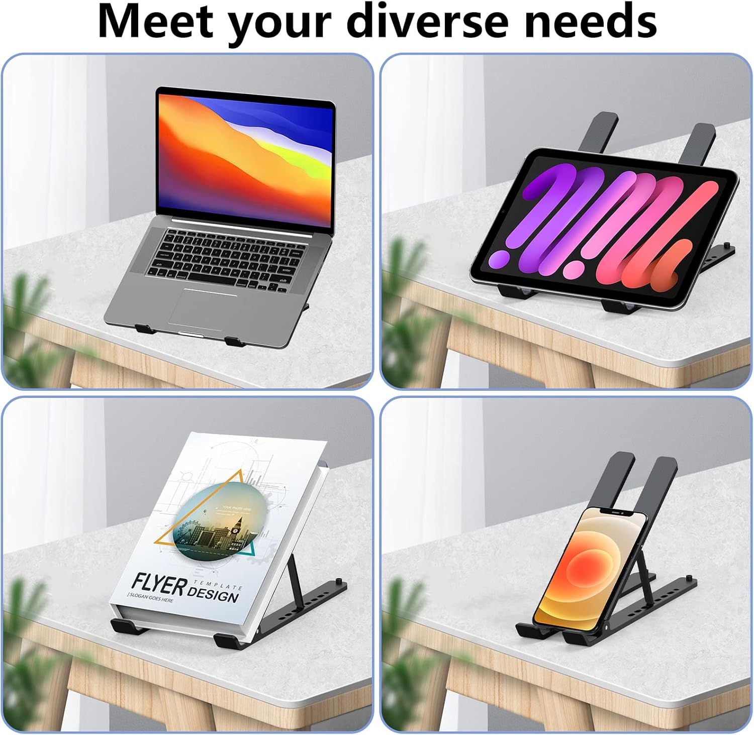 Adjustable Foldable Laptop Stand for 10-15.6" Laptops  Portable & Ventilated Mobile Arcade Ltd