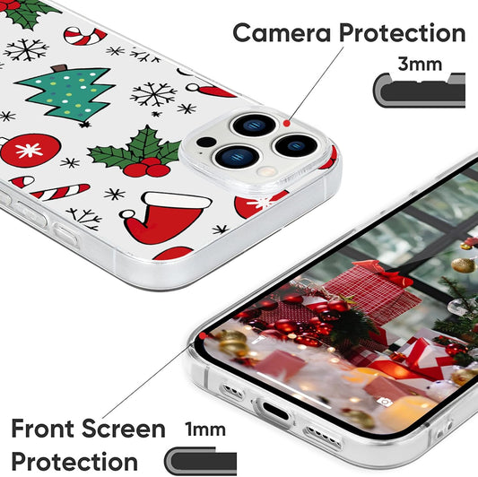 iPhone 16 Pro Max Xmas Case Cute Candy Cane Clear Soft Shockproof Cover Mobile Arcade Ltd