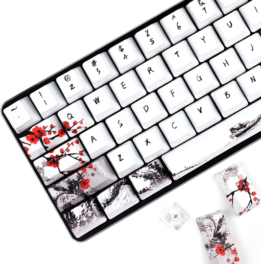 MOLGRIA Plum Blossom Keycaps Set – 71 Keys OEM PBT for MX Keyboards