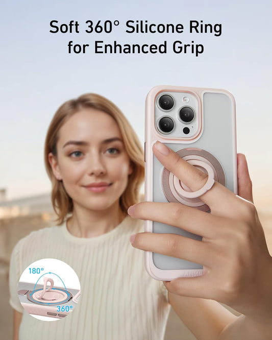 iPhone 14 MagSafe Case with 360° Ring Stand Shockproof Slim Cover Black Mobile Arcade Ltd