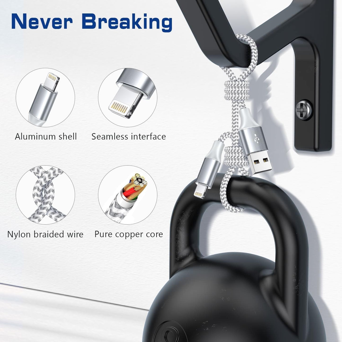 iPhone Charger Cable 30CM 2-Pack | MFi Certified Fast Charging Lightning Lead Mobile Arcade Ltd