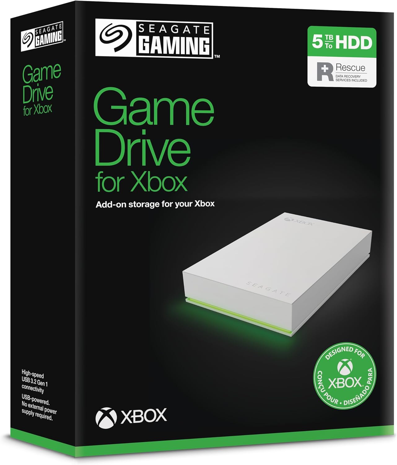 Seagate Game Drive 5TB for Xbox, USB 3.2, White, LED, Portable HDD, STKX5000100 Mobile Arcade Ltd