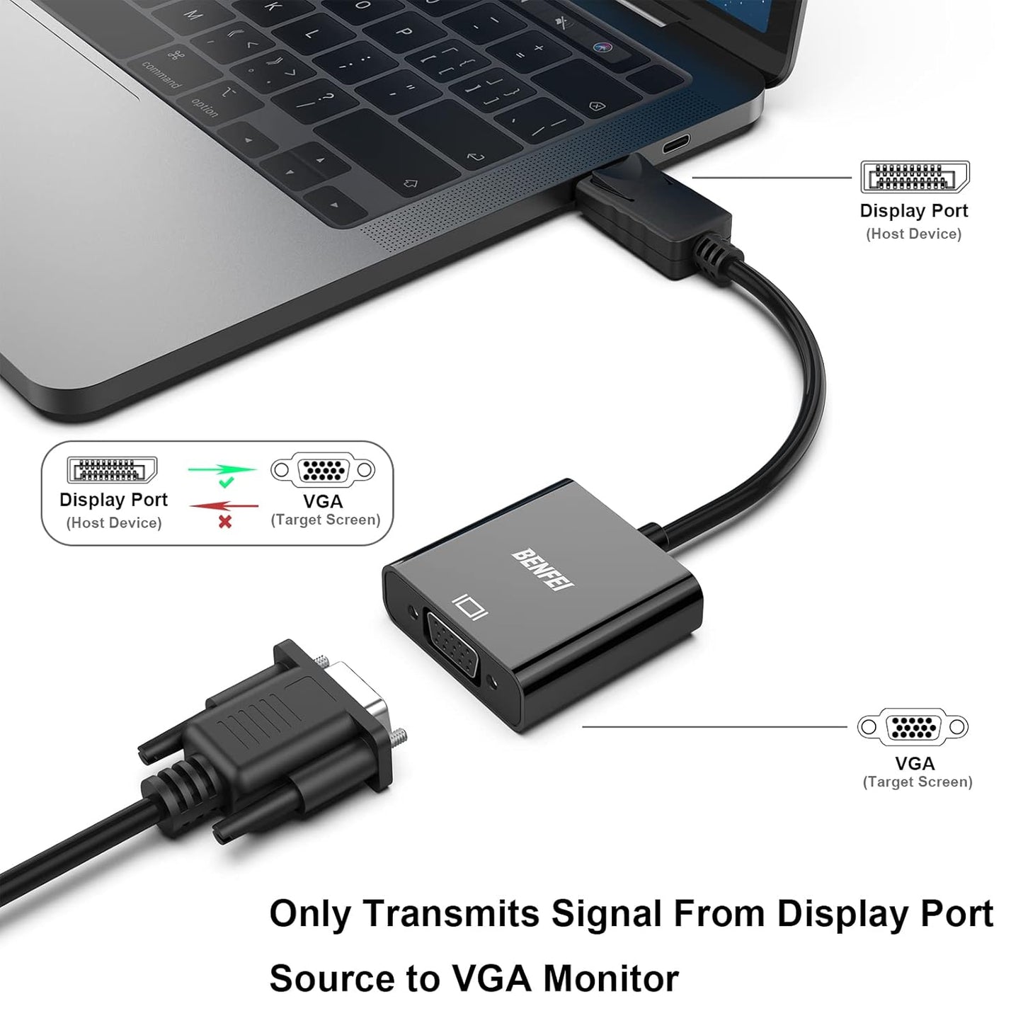 BENFEI DisplayPort to VGA Adapter Gold-Plated DP to VGA for PC & Monitor Mobile Arcade Ltd