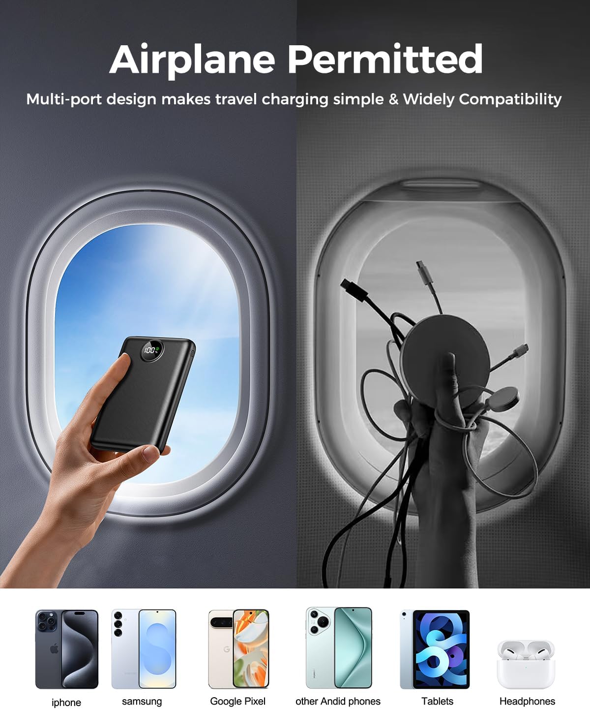 Fast Charging 27000mAh Power Bank, 22.5W USB-C PD/QC Portable Charger Mobile Arcade Ltd