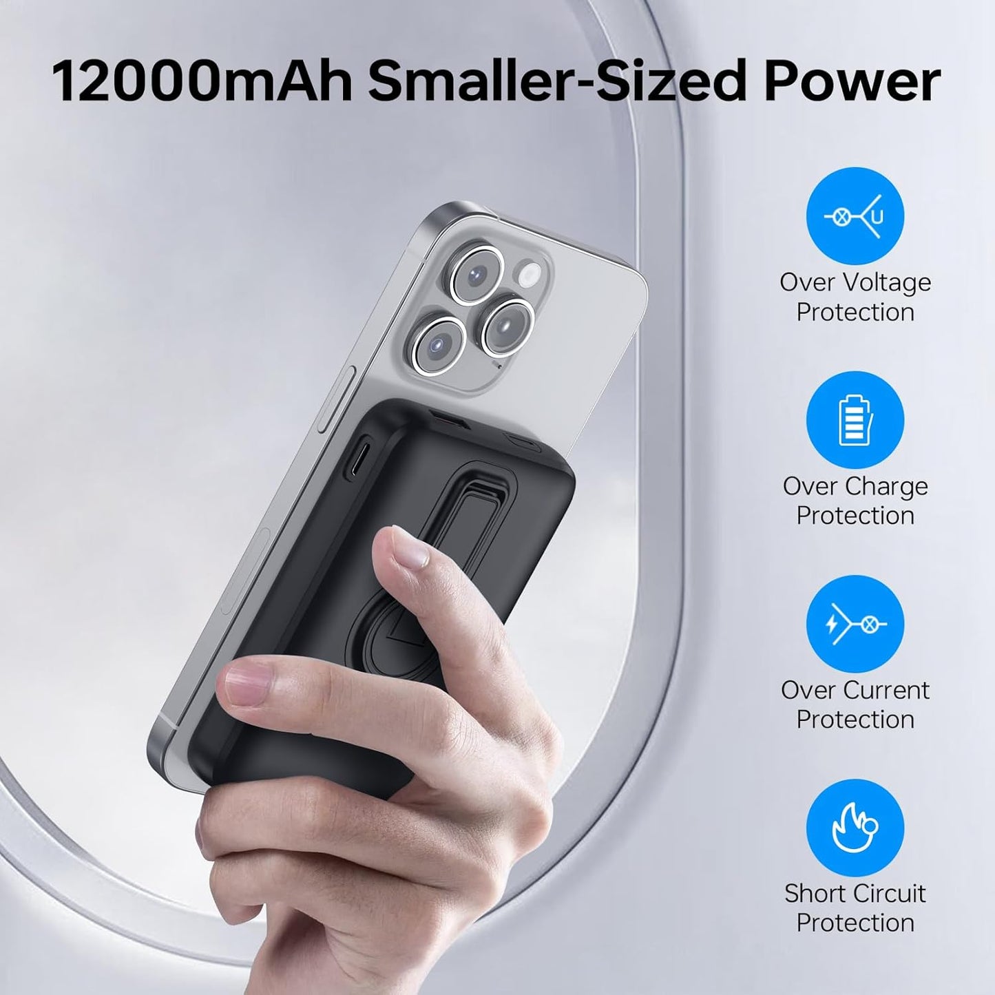 MagSafe Power Bank 12000mAh, 22.5W Fast Charger with USB-C & LED Display Mobile Arcade Ltd