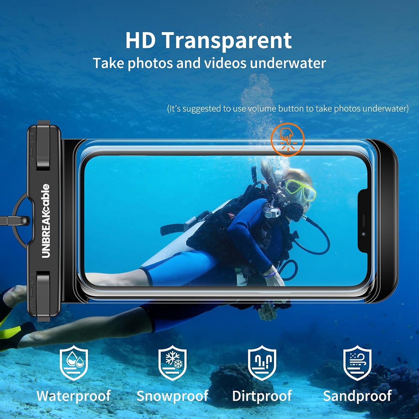 2-Pack IPX8 Waterproof Phone Pouch, Universal Dry Bag for iPhone & Samsung, Black Mobile Arcade Ltd