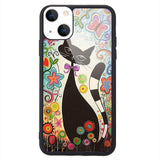 iPhone 13 Case Cute Colorful Cat Design Soft Bumper Hard Back Cover 6.1"