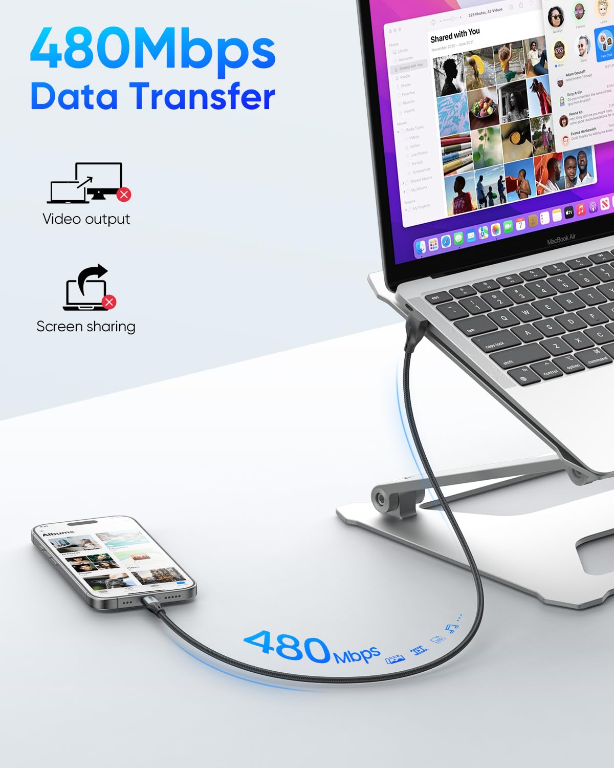 USB C Cable 60W Fast Charge Braided right angle 90° design | 1M Type C Charging Cable Mobile Arcade Ltd