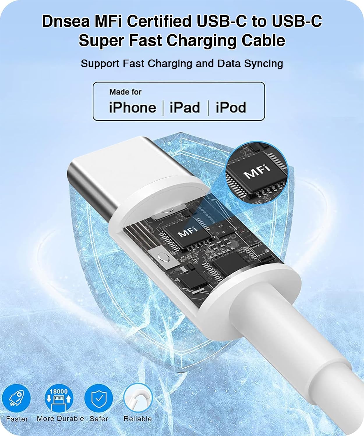 Pack Super Fast Charger Cable [2M] USB A/C for iPhone 16 & Samsung S25 MobileArcadeLtd