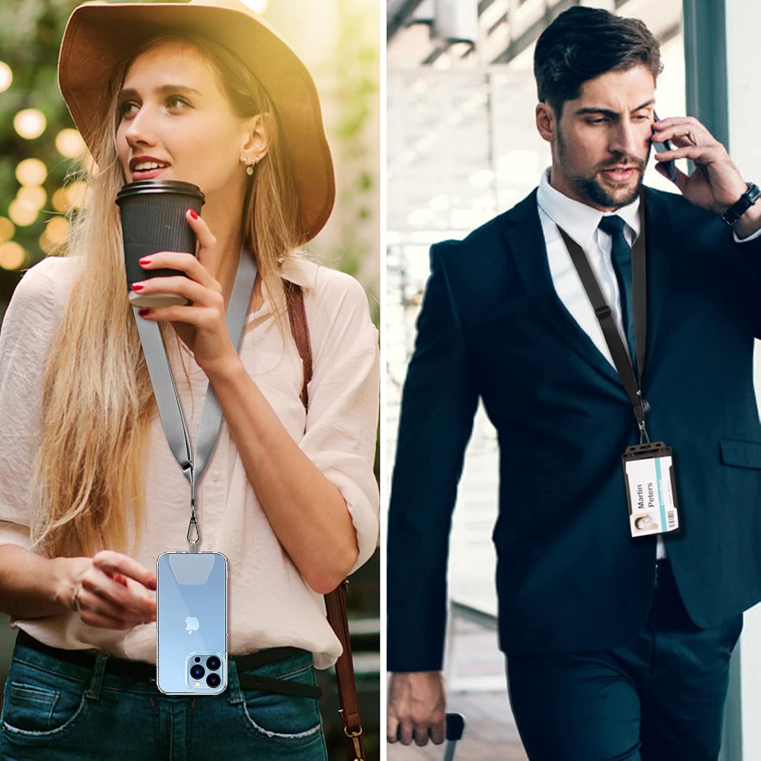 Universal Mobile Phone Chain – Adjustable Lanyard Strap with 2 Patches (2 Pack) Mobile Arcade Ltd