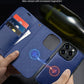iPhone 15 Pro Max Wallet Case Blue Magnetic 2-in-1 Flip Leather Cover RFID Mobile Arcade Ltd