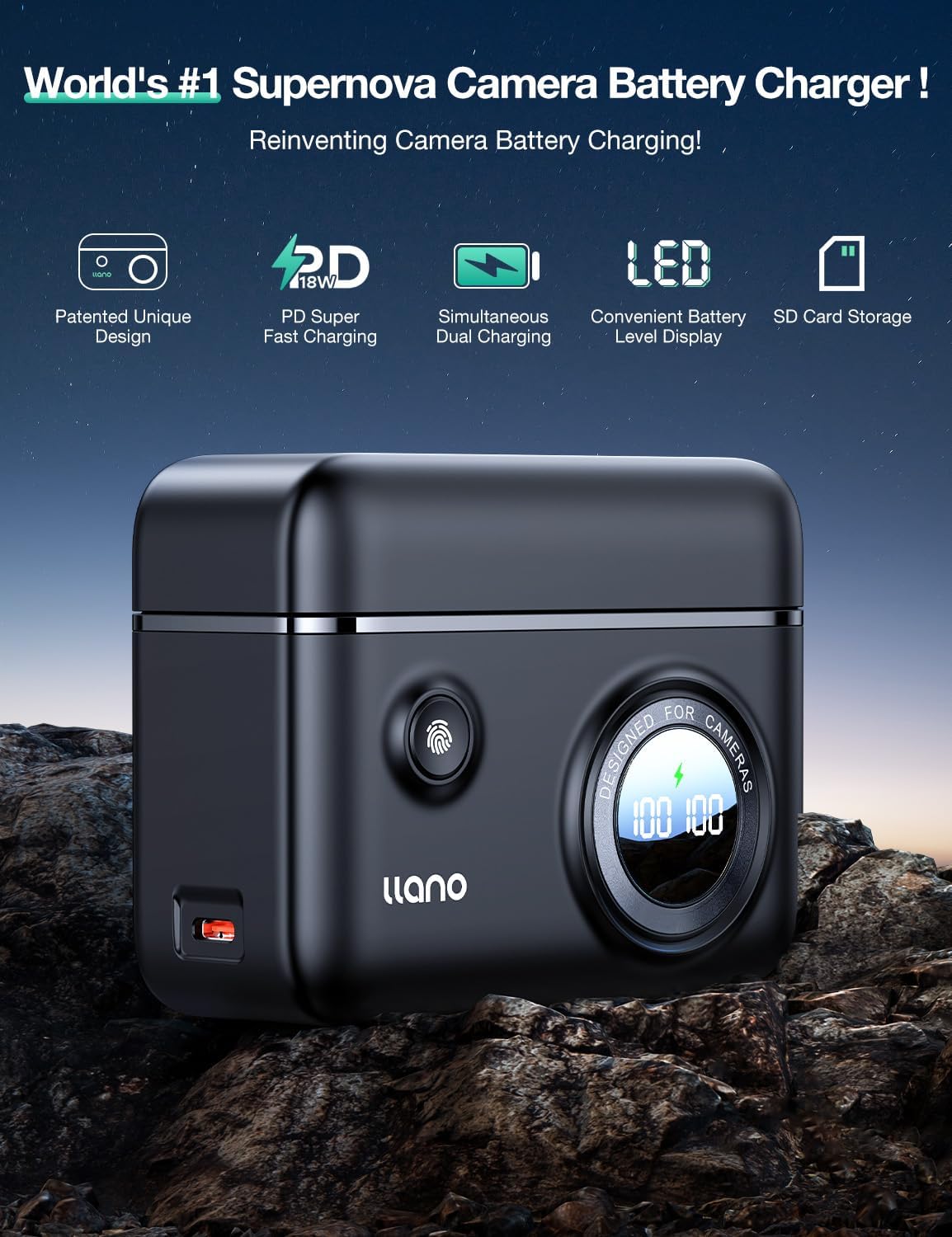 LP-E6NH LP-E6P Battery 18W Fast Charger for Canon EOS R5/R6 Mark II, 5D, 7D Mobile Arcade Ltd