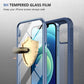 iPhone 12/12 Pro Case 6.1" Dark Blue Glass Full Body Clear Cover Mobile Arcade Ltd