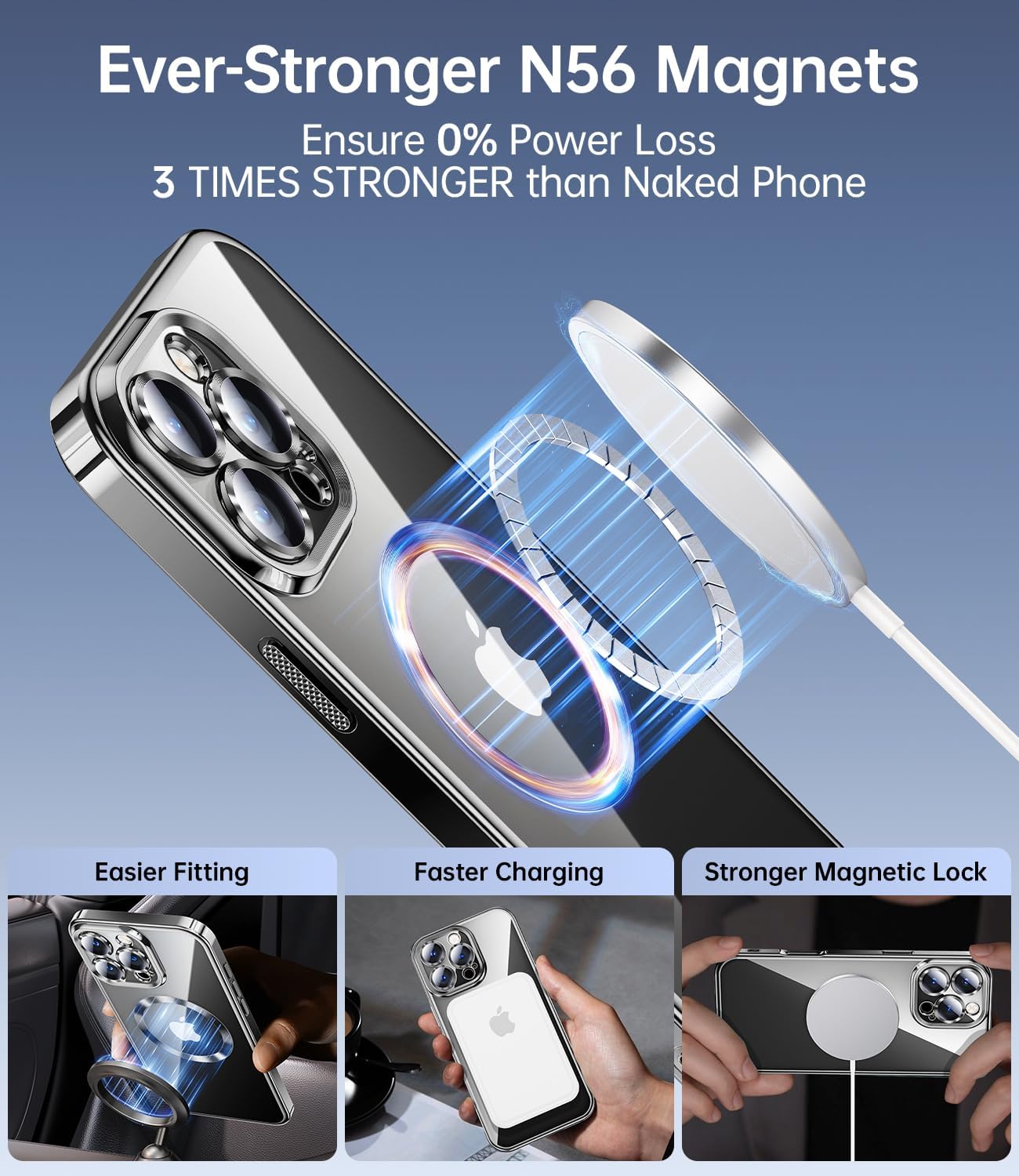 iPhone 16 Pro Max Case MagSafe Black Titanium +2 Screen Protectors Shockproof Mobile Arcade Ltd