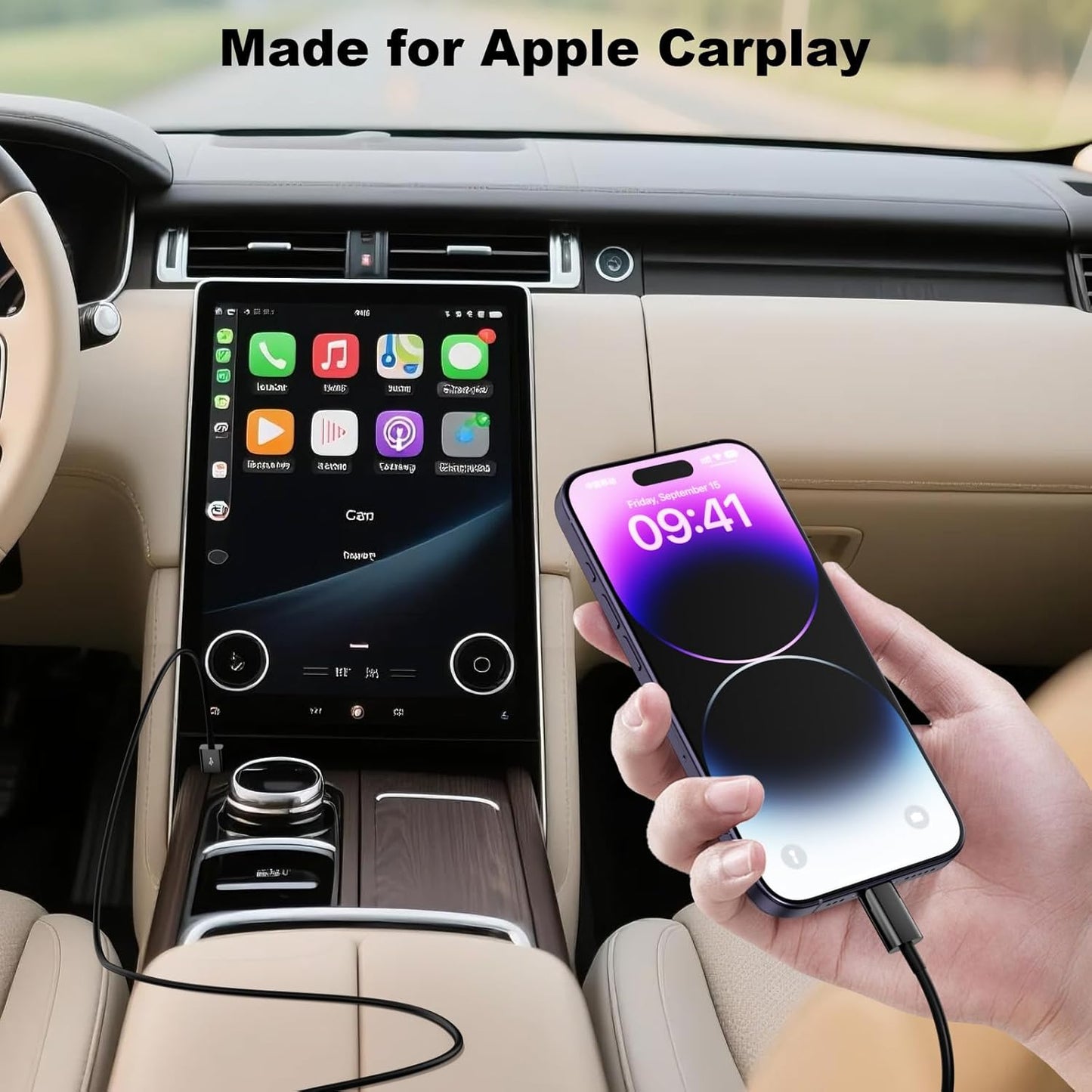 Apple MFi Certified CarPlay Lightning Cable USB-A Fast Charger for iPhone Mobile Arcade Ltd