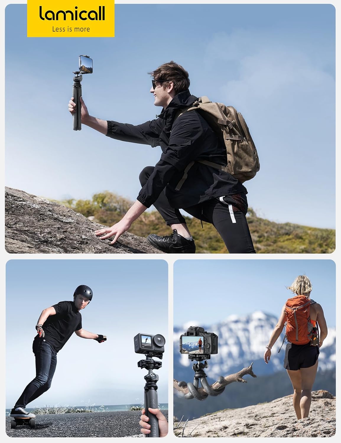 Lamicall Flexible Mobile Phone Tripod 360° Mini Travel Stand for Camera & Phone Mobile Arcade Ltd