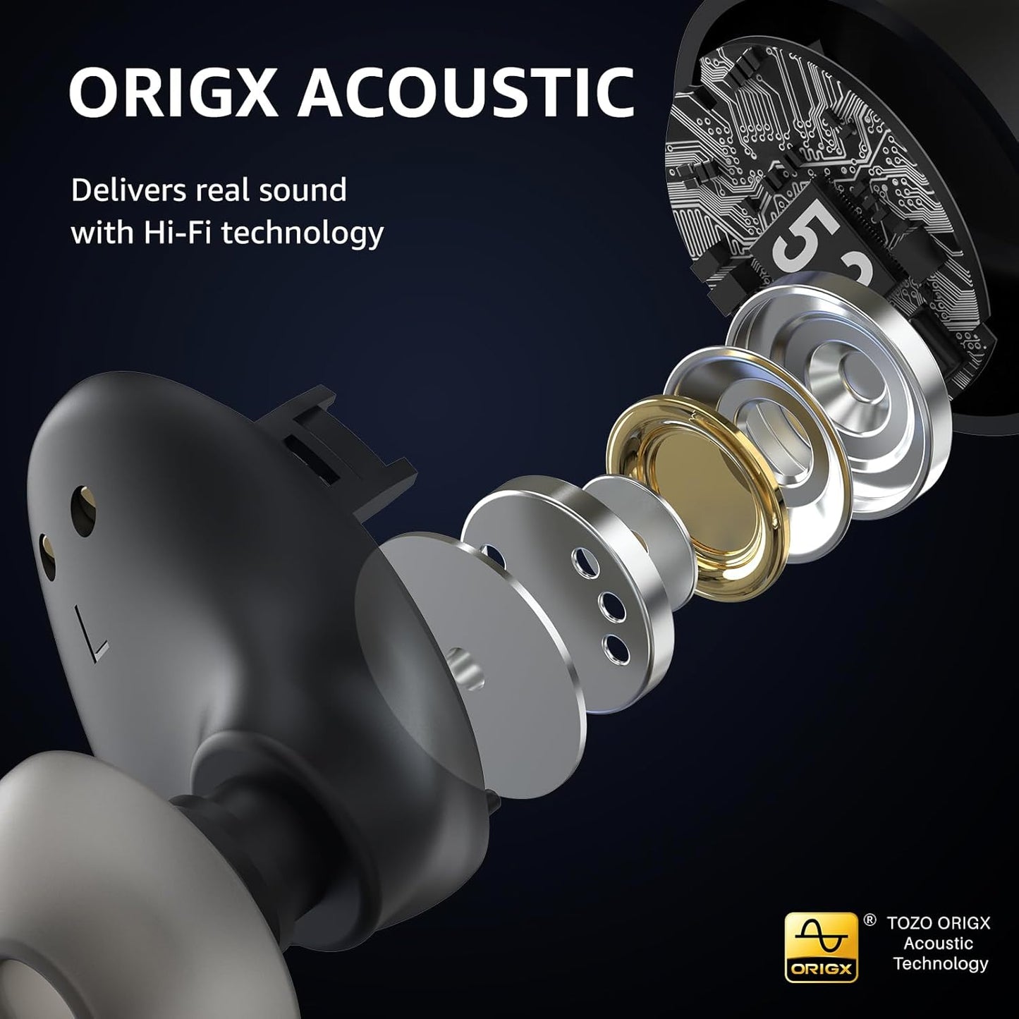A1 Bluetooth 5.3 Earbuds, Dual Mic, 32 EQ, Deep Bass, App Control, IPX5, Case Mobile Arcade Ltd