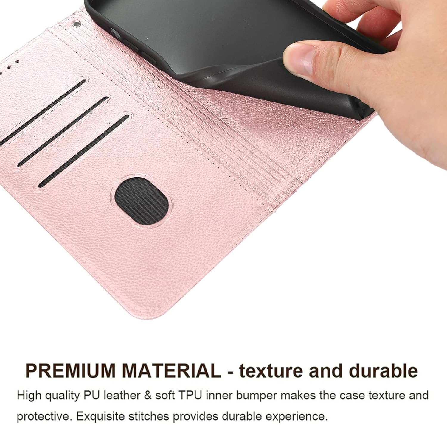 iPhone 11 Wallet Case Rose Gold PU Leather Flip Cover Card Holder Kickstand Mobile Arcade Ltd