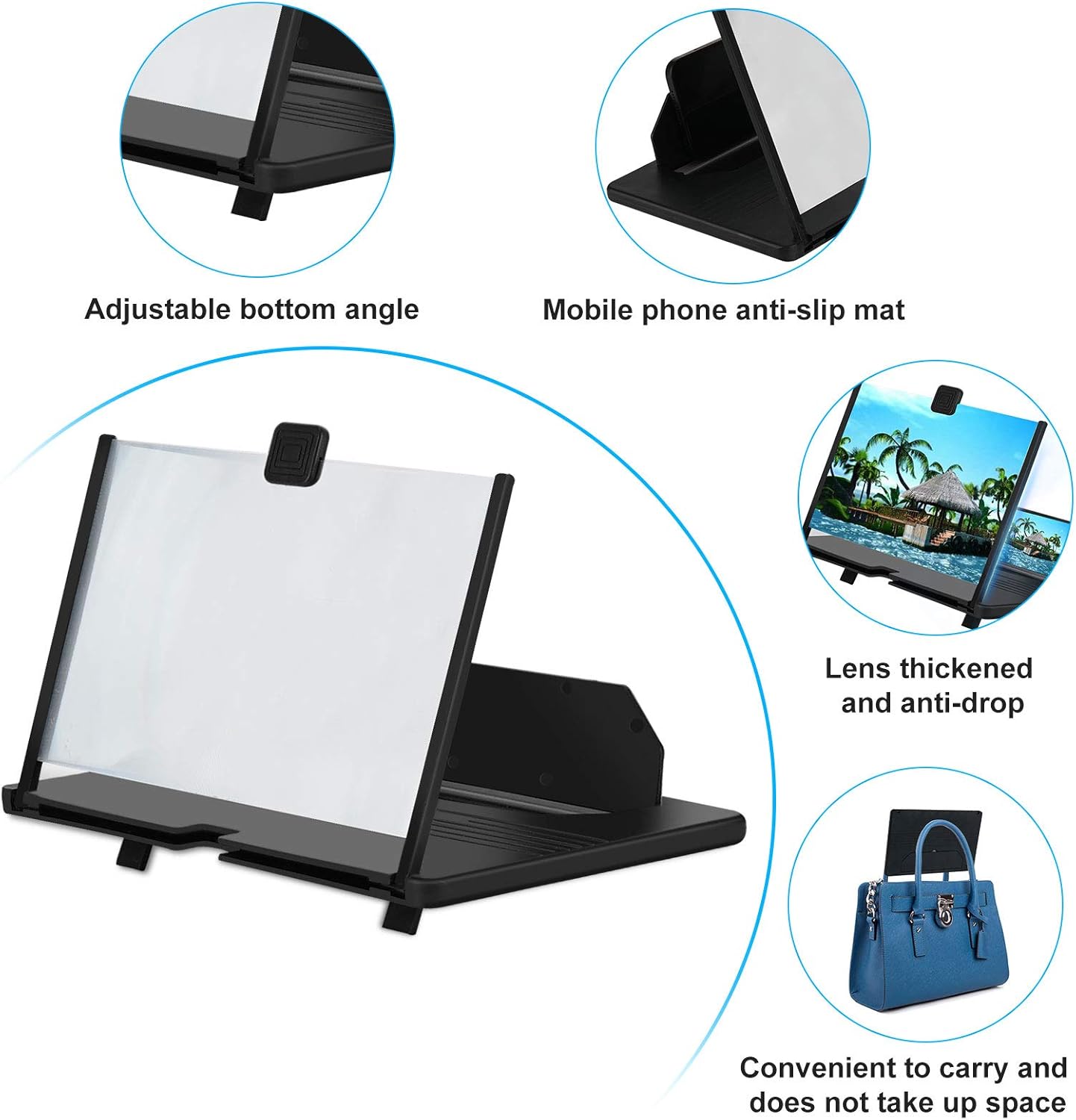 12/14 Inch 3D HD Foldable Phone Screen Magnifier – Portable Blu-ray Projector Mobile Arcade Ltd