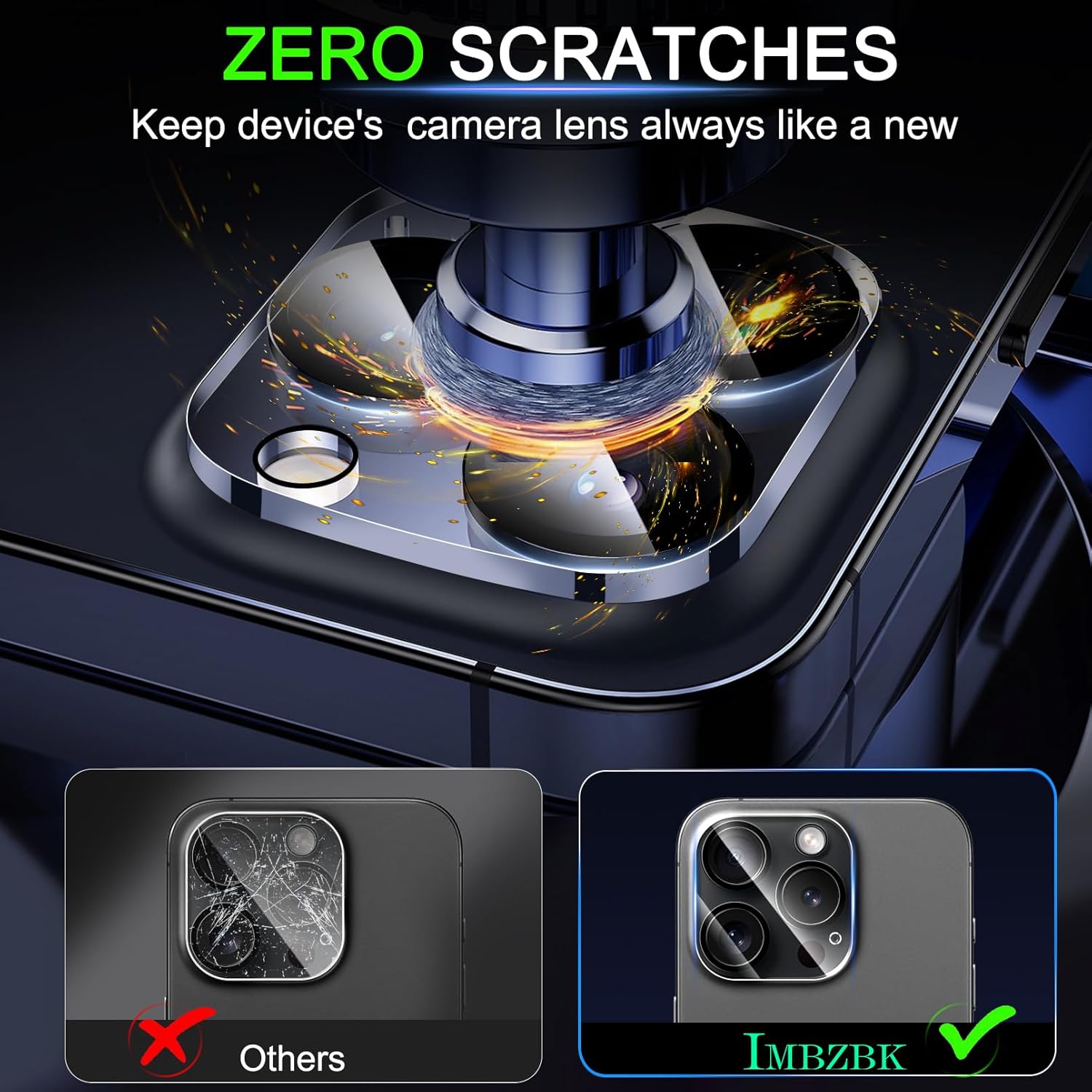 IMBZBK 6 Pack iPhone 16 Pro Max Camera Lens Protector 9H Glass Cover Mobile Arcade Ltd