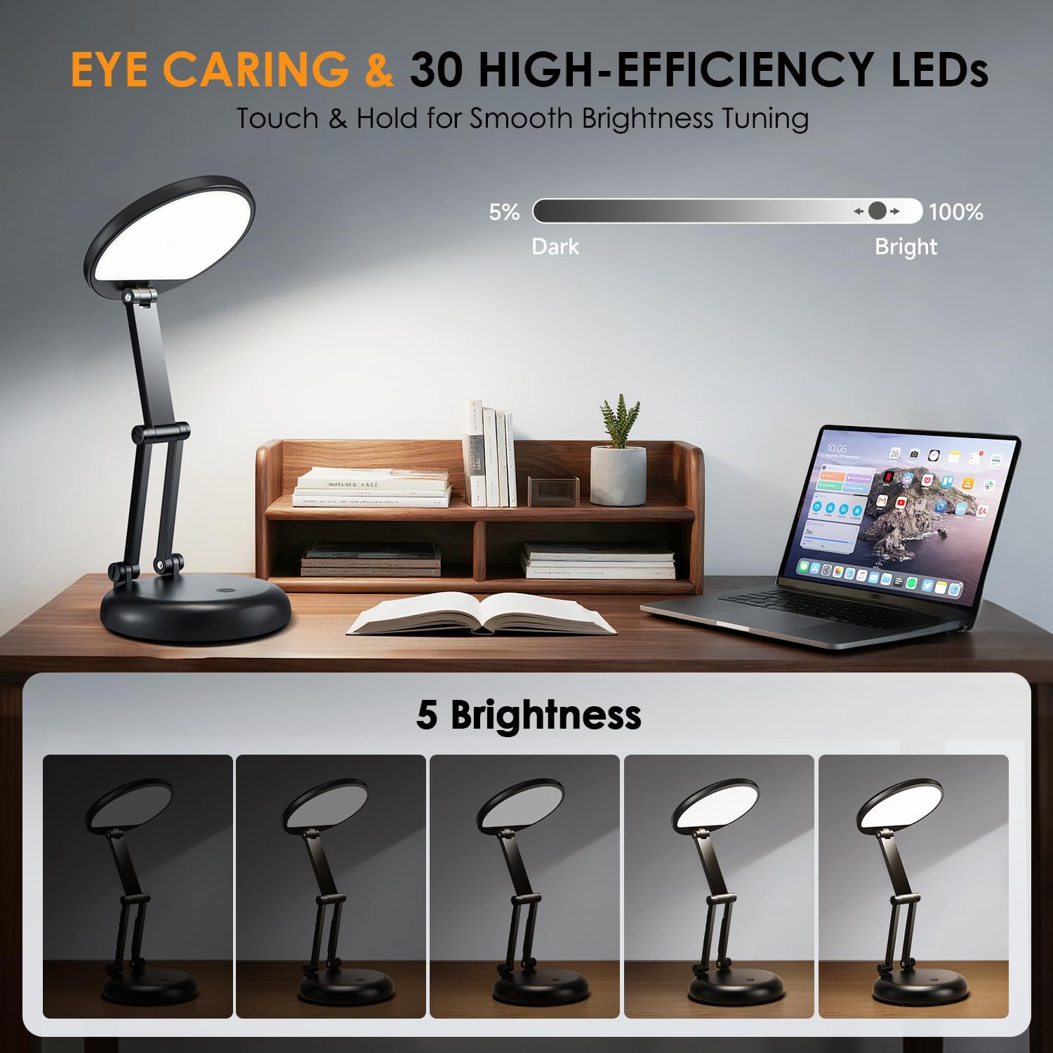 One Fire Rechargeable Table Lamp 3600mAh | Portable Cordless Reading Light Mobile Arcade Ltd