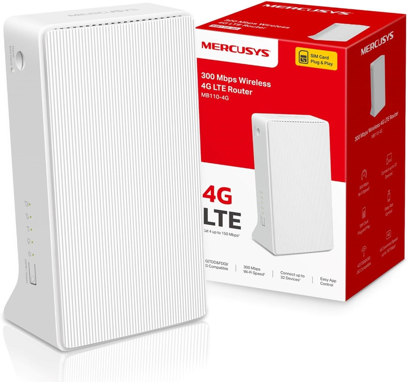 MERCUSYS MB110-4G N300 4G LTE SIM Router with App Control & Antennas Mobile Arcade Ltd