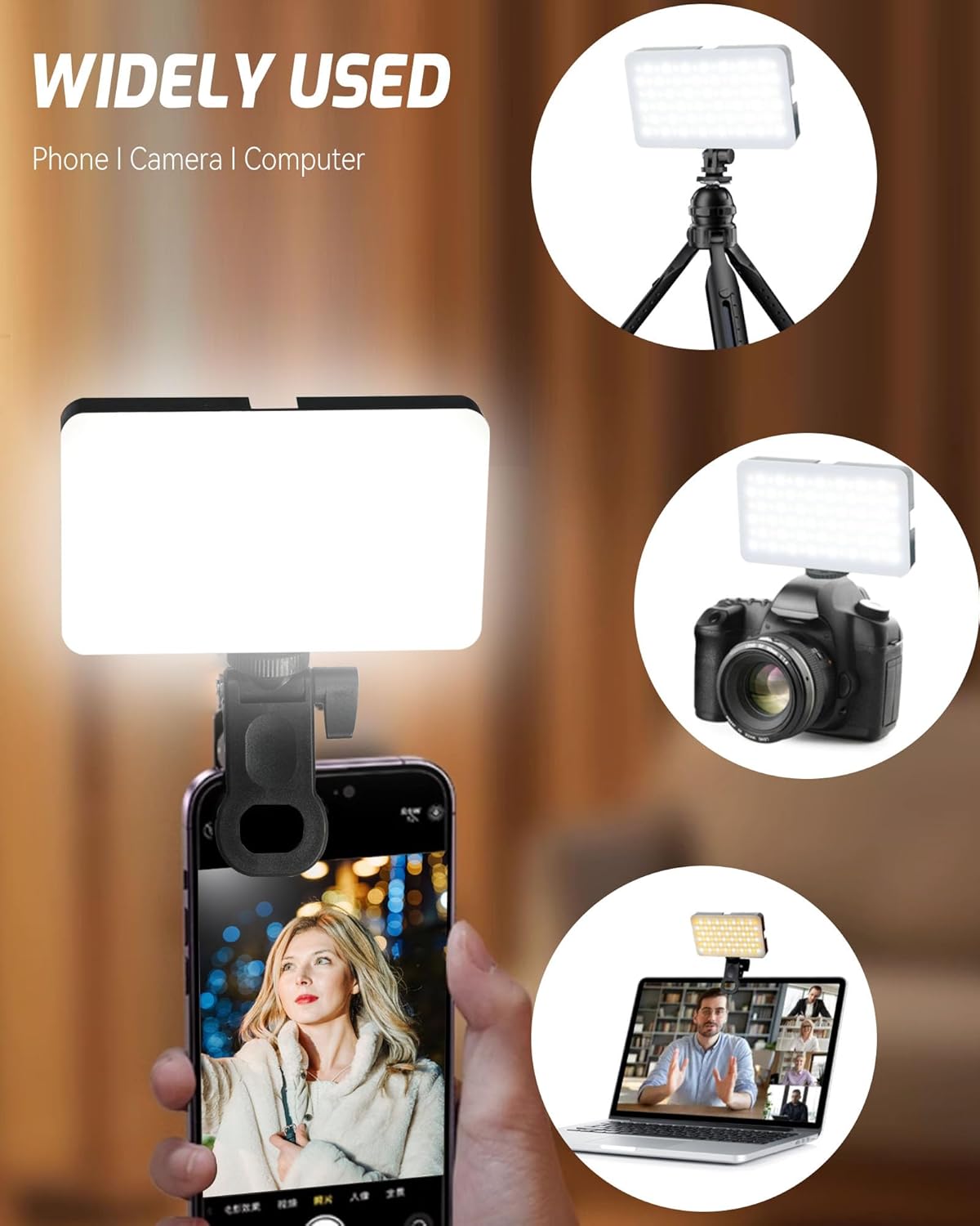 Portable 90 LED Rechargeable Selfie Ring Light for iPhone & Laptop Photography Mobile Arcade Ltd