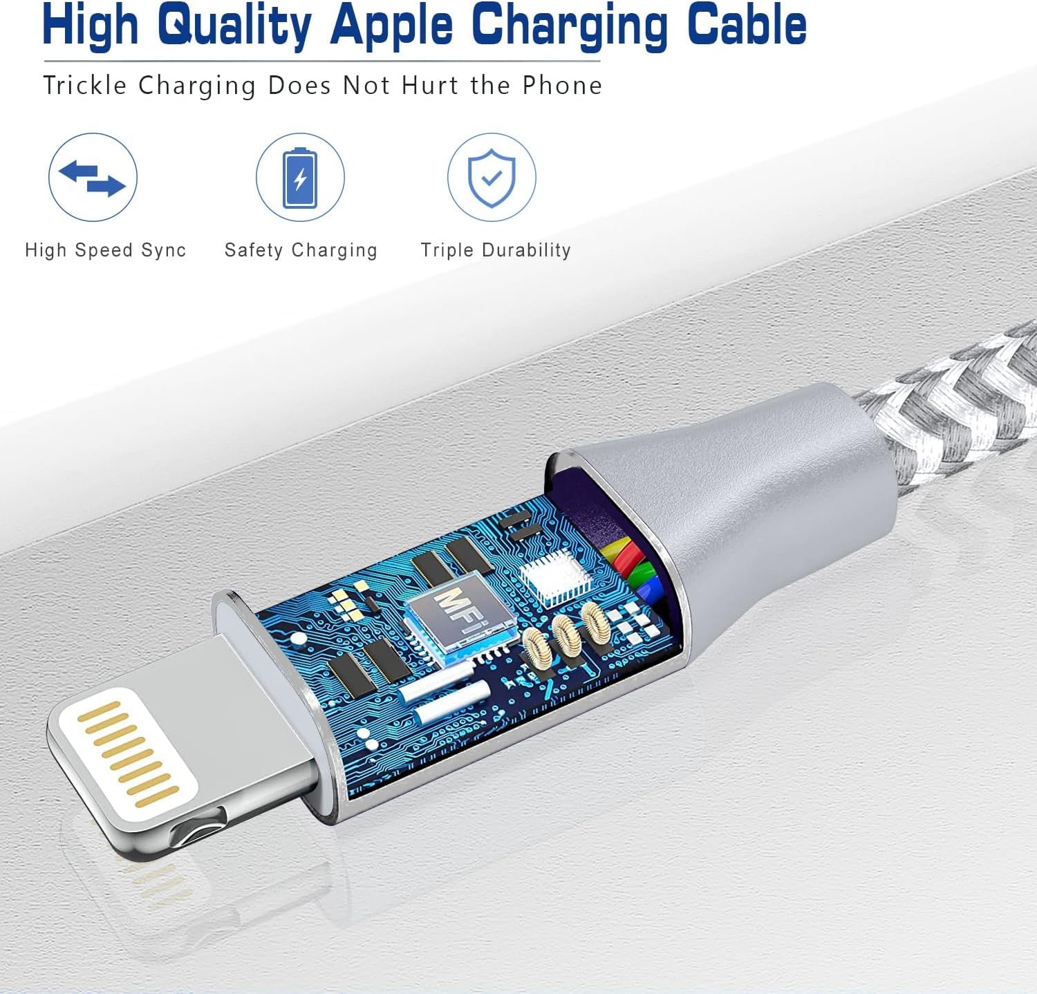 iPhone Charger Cable 30CM 2-Pack | MFi Certified Fast Charging Lightning Lead Mobile Arcade Ltd