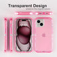 iPhone 15 Case Crystal Pink Heavy Duty Shockproof 2-Layer Clear Protective Mobile Arcade Ltd