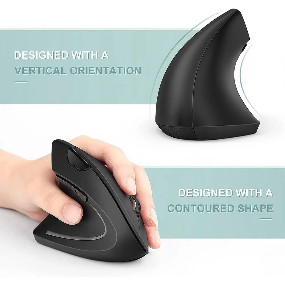 Ergonomic Vertical Wireless Mouse – 2.4GHz, 3 DPI Levels, 6 Buttons Mobile Arcade Ltd