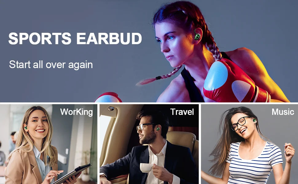 Wireless Bluetooth 5.3 Earbuds with Dual Mic, 48H Playtime & LED Display Mobile Arcade Ltd