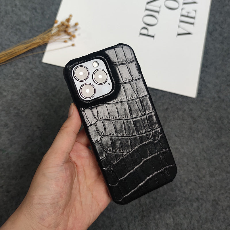 The First Layer Of Cowhide Is Suitable For 13pro Mobile Half-pack Hard Shell Mini Leather Retro Mobile Arcade Ltd