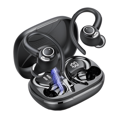 Jesebang Bluetooth 5.3 Wireless Earbuds with ENC Mic & 40H Playtime - Black