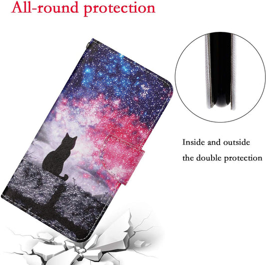 iPhone 14 Wallet Case Cat Star Pattern PU Leather Flip Magnetic Cover Mobile Arcade Ltd
