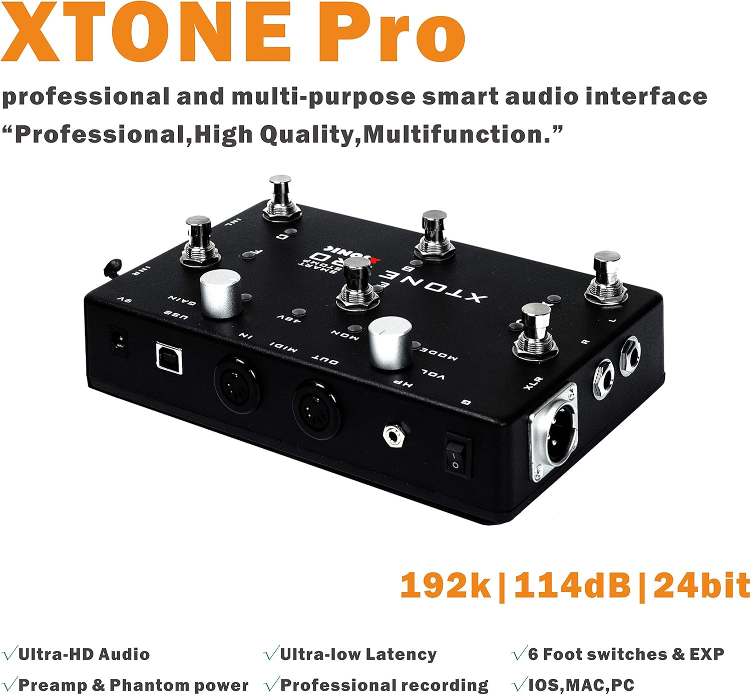 XSONIC Xtone Pro Audio Interface 192kHz USB for iOS Mac Windows Home Studio Mobile Arcade Ltd