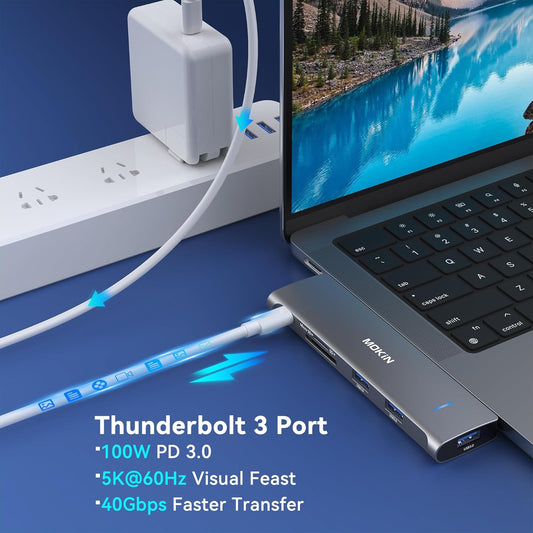 6-in-2 USB-C Adapter for MacBook Pro/Air – Thunderbolt 3, USB 3.0, SD/TF Hub Mobile Arcade Ltd