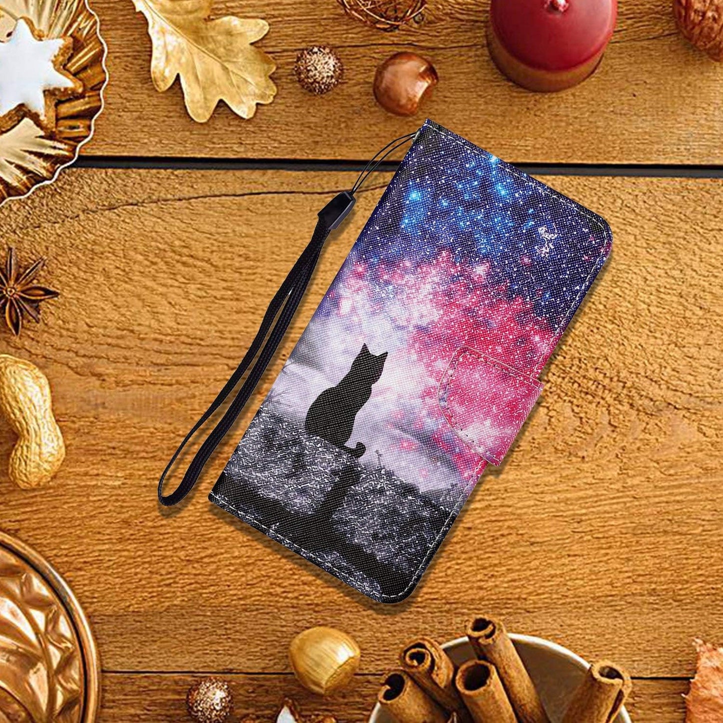 iPhone 14 Wallet Case Cat Star Pattern PU Leather Flip Magnetic Cover Mobile Arcade Ltd