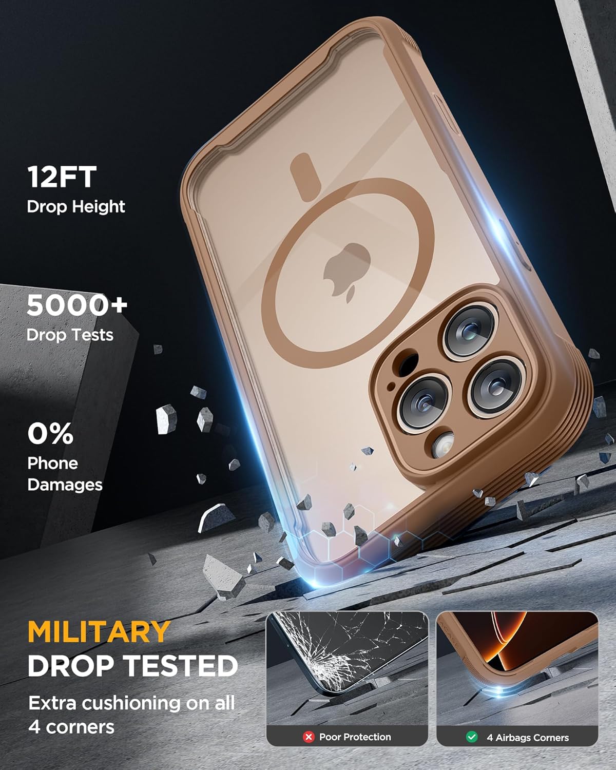 iPhone 16 Pro Max Case MagSafe Glass + Camera Button Full Body Desert Titanium Mobile Arcade Ltd