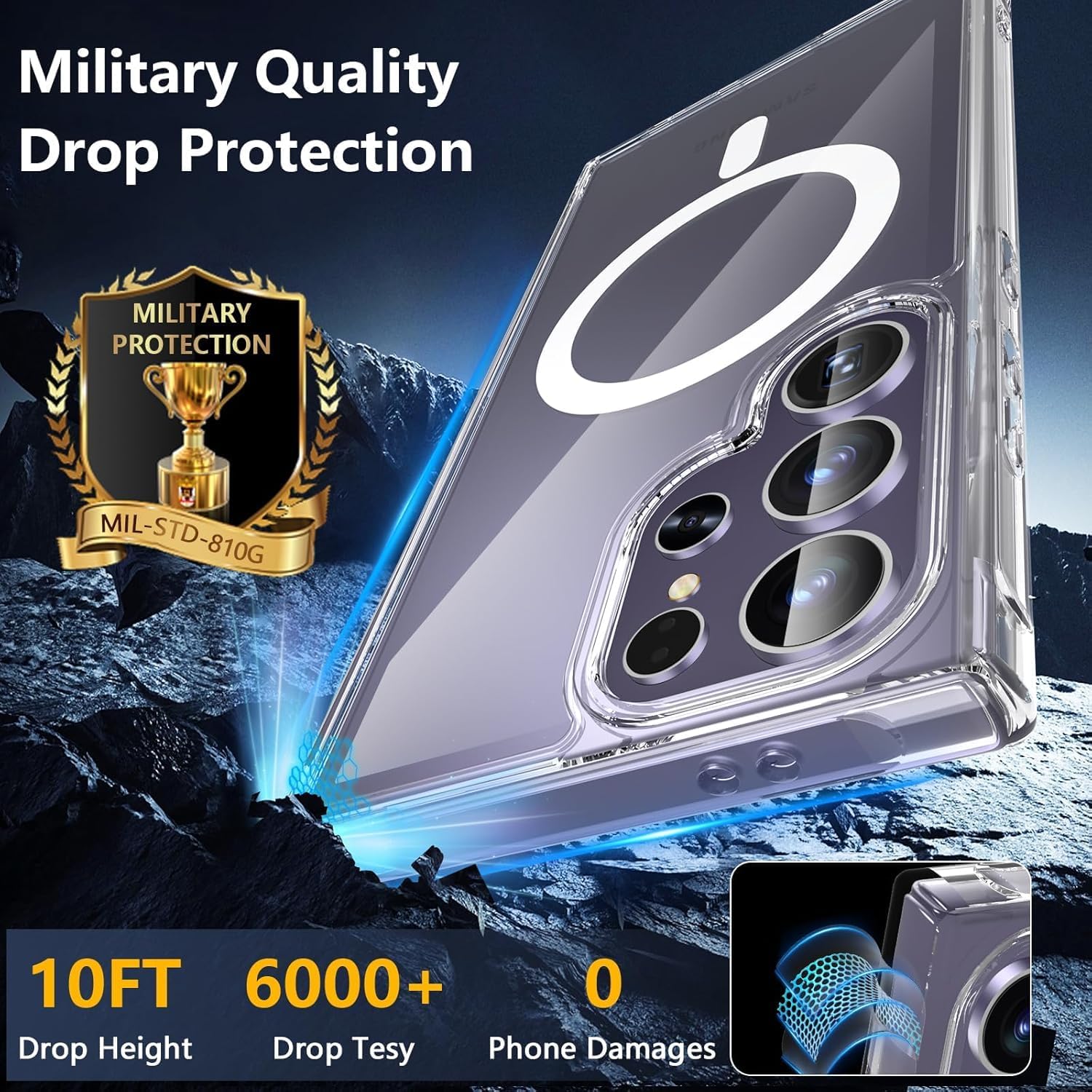 Clear Magnetic Shockproof Case For Samsung Galaxy S25 Ultra Transparent Cover Mobile Arcade Ltd