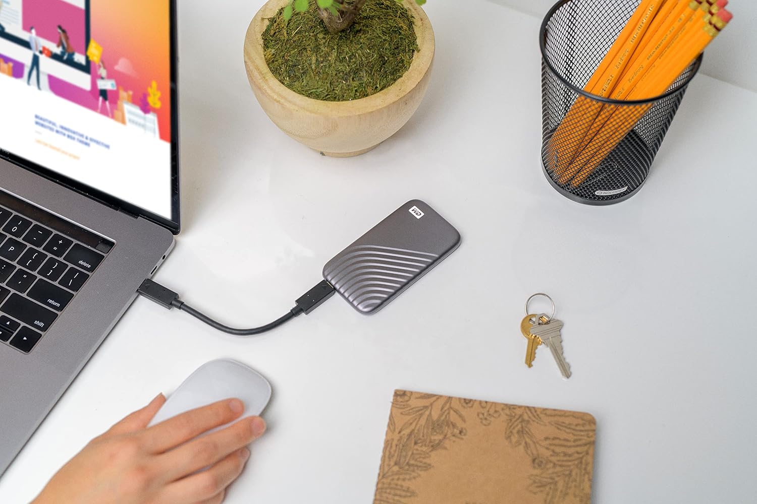 WD My Passport SSD 2TB, Portable External Drive, 1050MB/s, USB-C, Space Grey Mobile Arcade Ltd