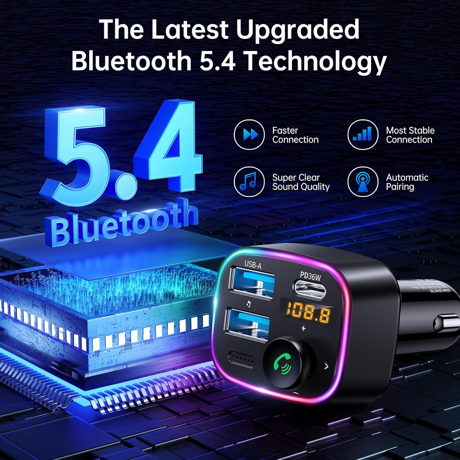 Syncwire Bluetooth 5.4 FM Transmitter Car Adapter 48W Fast Charge & HiFi Sound Mobile Arcade Ltd