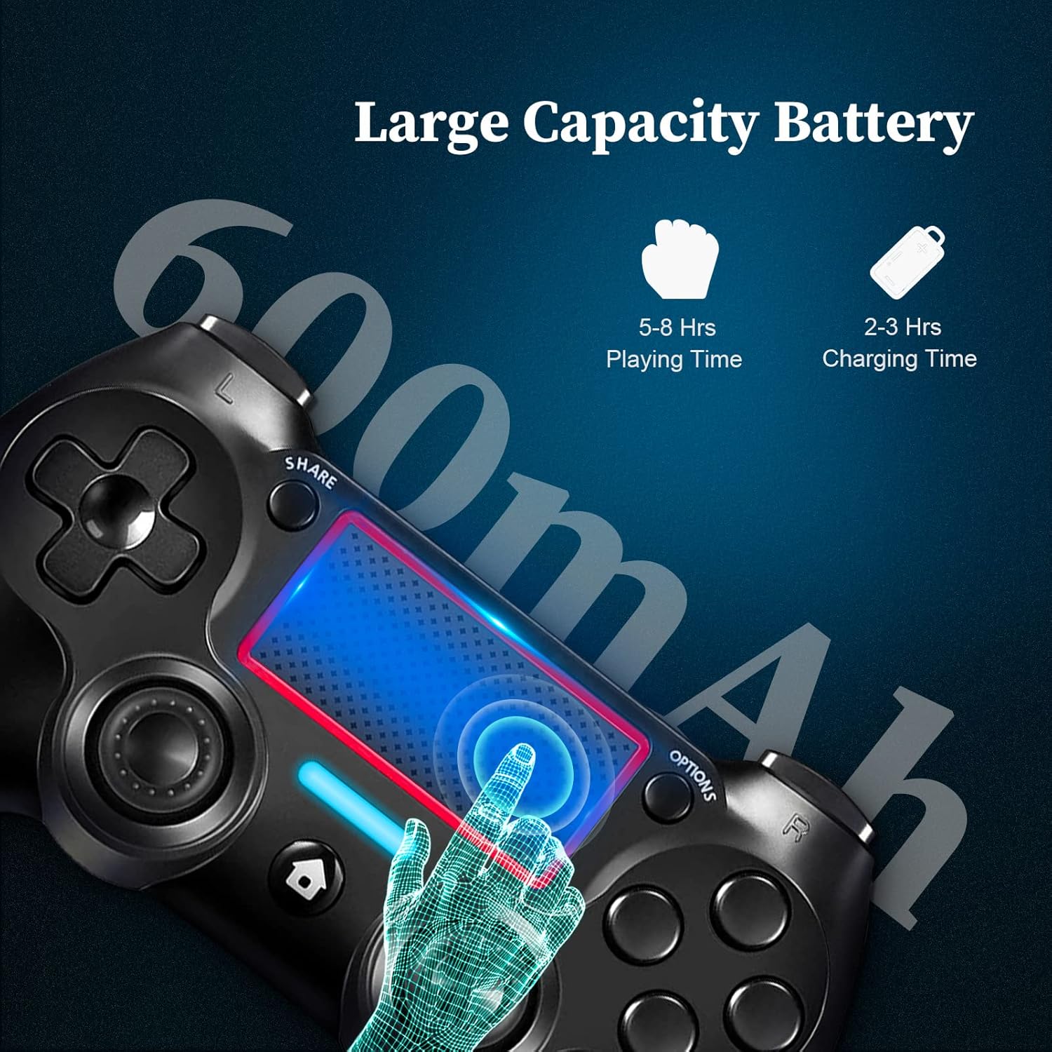 LuckyMoon Wireless Controller for PS4 – Motion Motors, Audio & USB-C Mobile Arcade Ltd