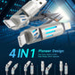4 in 1 Multi Charger Cable 240W Fast Charging RGB LED USB C Lightning 1.2M Mobile Arcade Ltd