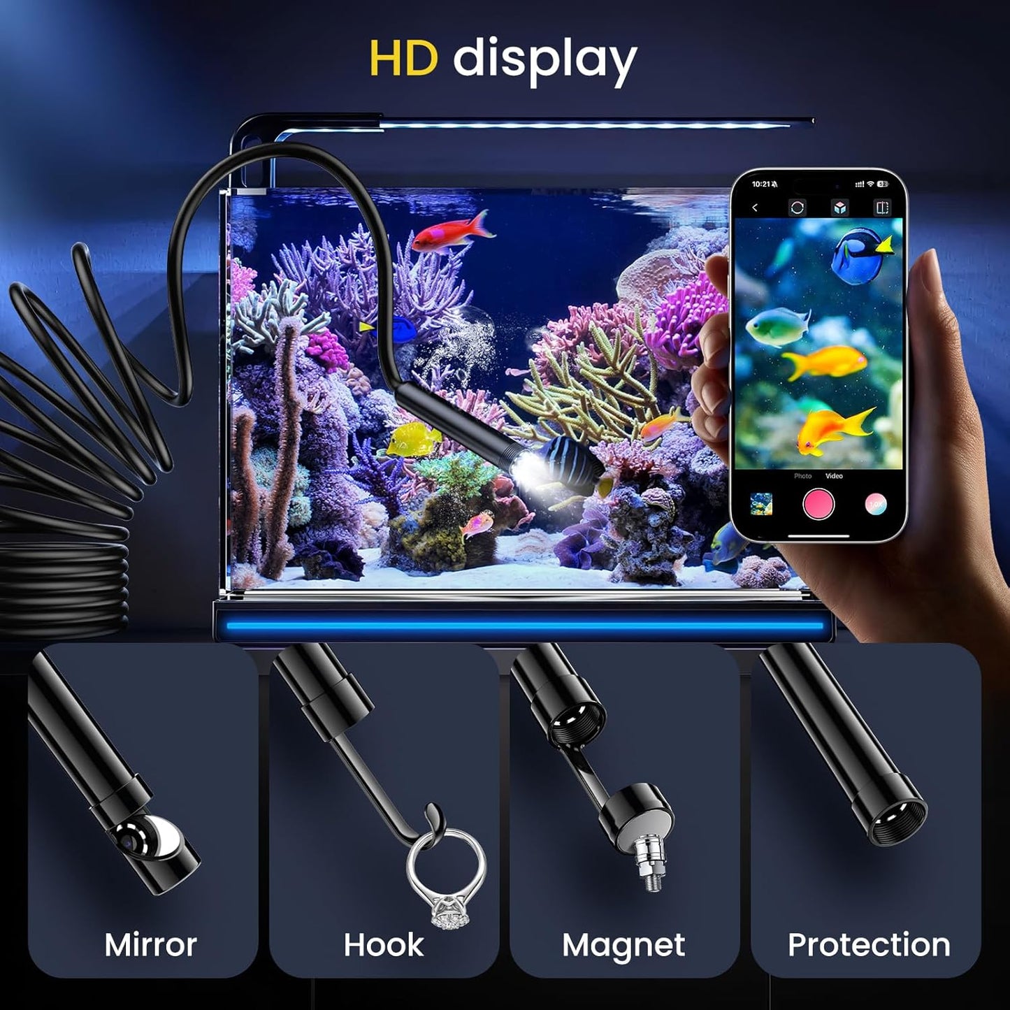 FORKODA 1920 HD Endoscope Camera with 5M Cable for Android & iOS Mobile Arcade Ltd