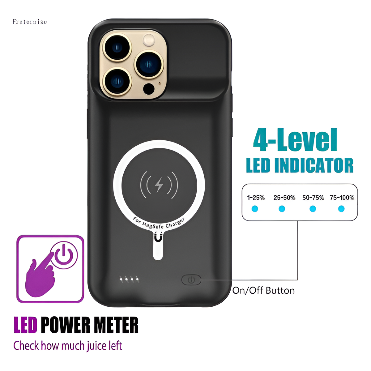 10000mAh Magnetic Battery Charger Case for iPhone 13 Pro | MagSafe Wireless Charging Power Bank Cover Mobile Arcade Ltd