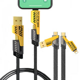 TECHFUN 4-in-1 Fast Charging Cable 120CM, 65W - iPhone, iWatch, USB-C